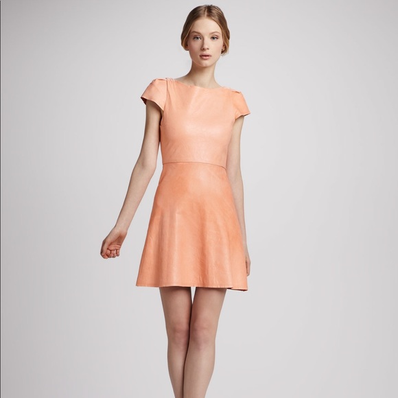Peach leather dress Clearance